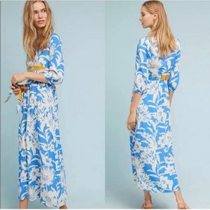 Maeve maxi dress. Beautiful floral, belted dress from Anthropologie